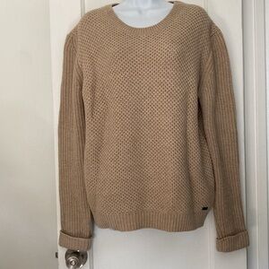 Womens Barbour Haslingden Women’s Beige Knit Wool Cashmere Blend Sweater 16 NWT